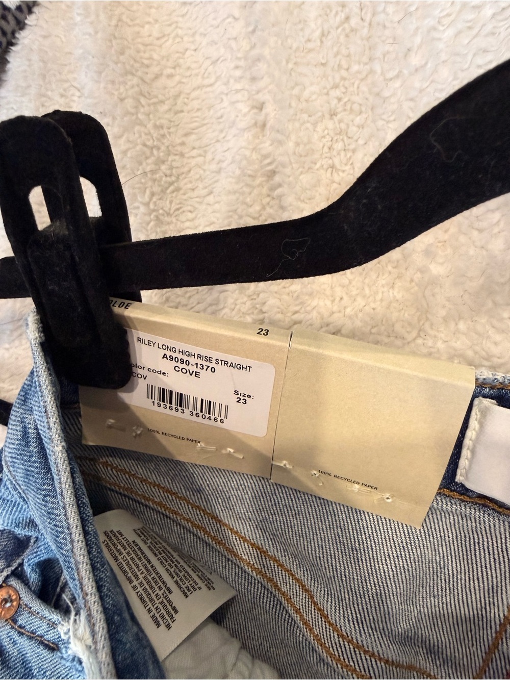 NWT AGOLDE Riley Long High Rise Straight - Picture 4 of 4